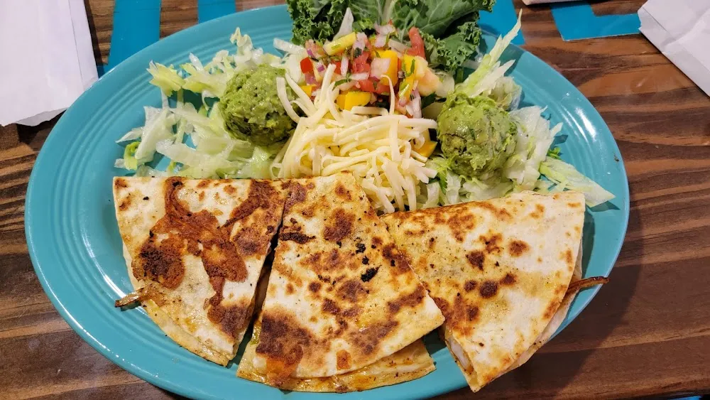 Shrimp Quesadilla with Guacamole Salad